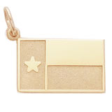 Rembrandt Texas Flag Charm, 10K Yellow Gold