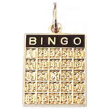 Gold Plate Bingo Card Charm by Rembrandt Charms