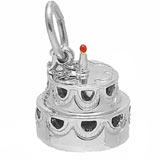 14K White Gold Hollow Two-Tier Cake Charm by Rembrandt Charms
