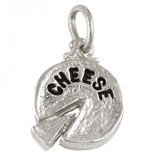 Rembrandt Cheese Wheel Charm, Sterling Silver