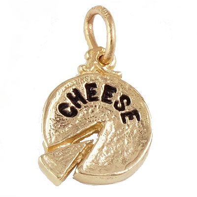 Rembrandt Cheese Wheel Charm, 14K Yellow Gold