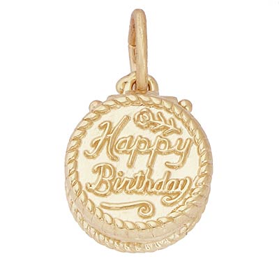 Rembrandt Birthday Cake Charm, 10k Yellow Gold