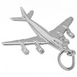 14k White Gold 747 Jumbo Jet Charm by Rembrandt Charms