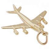 Gold Plate 747 Jumbo Jet Charm by Rembrandt Charms
