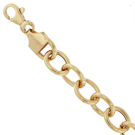14k Gold Charm Bracelet XL 7.8mm Wide 7 inch 14k Gold Charm Bracelet XL 7.8mm Wide 7 inch