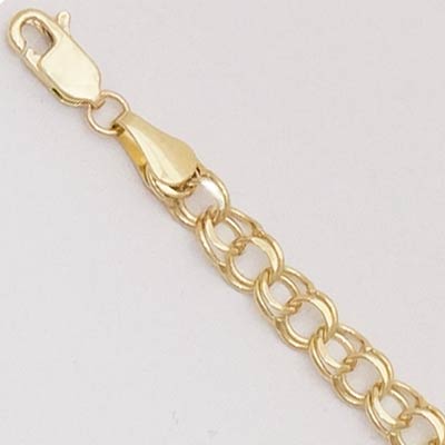 14k Gold Charm Bracelet XM 5mm Wide 8 inches 14k Gold Charm Bracelet XM 5mm Wide 8 inches