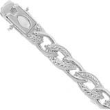 Sterling Silver Charm Bracelet Fancy links Width 7.5mm 7 inch