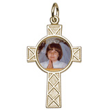 14K Gold Celtic Cross PhotoArt® Charm by Rembrandt Charms