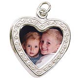 14K White Gold Heart Scroll PhotoArt® Charm by Rembrandt Charms