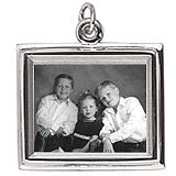 14K White Gold Large Rectangle PhotoArt® Charm by Rembrandt Charms