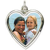 14K White Gold Large Heart PhotoArt® Charm by Rembrandt Charms