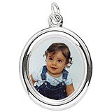 14K White Gold Large Oval PhotoArt® Charm by Rembrandt Charms