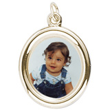 10K Gold Large Oval PhotoArt® Charm by Rembrandt Charms
