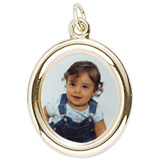 14K Gold Large Oval PhotoArt® Charm by Rembrandt Charms