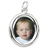 14K White Gold Small Oval PhotoArt® Charm by Rembrandt Charms