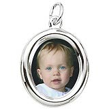 Sterling Silver Small Oval PhotoArt® Charm by Rembrandt Charms