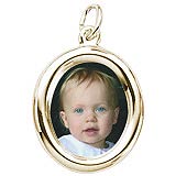 10K Gold Small Oval PhotoArt® Charm by Rembrandt Charms