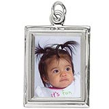 14K White Gold Small Rectangle PhotoArt® Charm by Rembrandt Charms