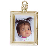 Gold Plated Small Rectangle PhotoArt® Charm by Rembrandt Charms