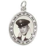 Sterling Silver Oval Scroll PhotoArt® Charm by Rembrandt Charms
