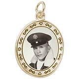 10K Gold Oval Scroll PhotoArt® Charm by Rembrandt Charms