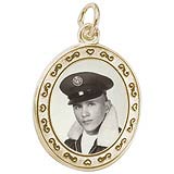 14K Gold Oval Scroll PhotoArt® Charm by Rembrandt Charms