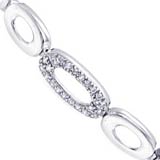 Sterling Silver Charm Bracelet with CZ Width 7.6mm 7 inches