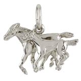14K White Gold Horse and Colt Charm by Rembrandt Charms