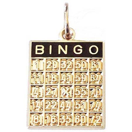 14k Gold Bingo Card Charm by Rembrandt Charms