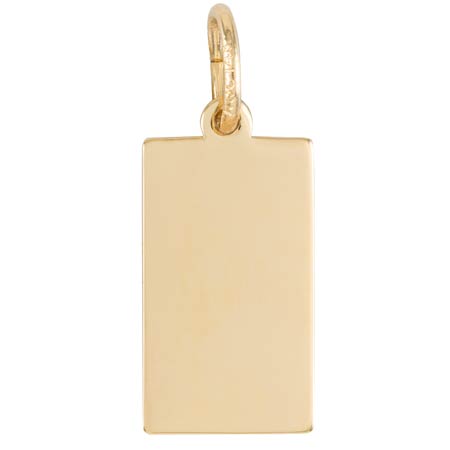 10K Gold Small Rectangle Charm Tag by Rembrandt Charms
