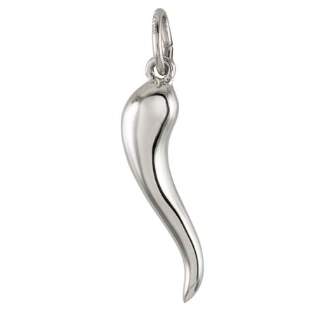 Sterling Silver Italian Horn Charm by Rembrandt Charms Sterling Silver Italian Horn Charm by Rembrandt Charms