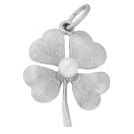 14K White Gold Four Leaf Clover Charm by Rembrandt Charms