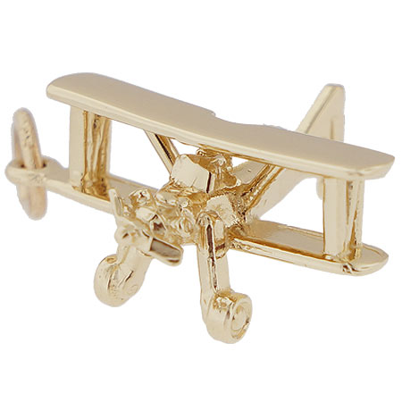 14K Gold Biplane Charm by Rembrandt Charms
