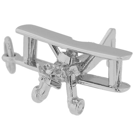 14K White Gold Biplane Charm by Rembrandt Charms