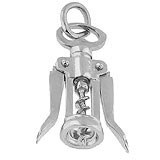 14K White Gold Wine Corkscrew Charm by Rembrandt Charms