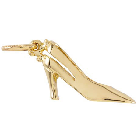 Gold Plated  Sling Back High Heel Shoe Charm by Rembrandt Charms