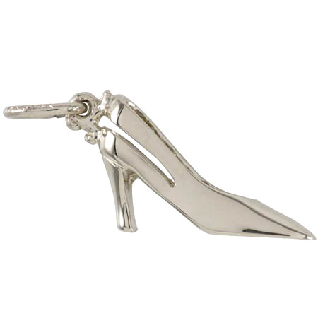 Sterling Silver Sling Back High Heel Shoe Charm by Rembrandt Charms