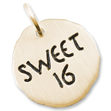 10K Gold Sweet Sixteen Charm Tag by Rembrandt Charms