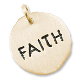 Gold Plate Faith Charm Tag by Rembrandt Charms