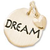 14K Gold Dream Charm Tag with Heart by Rembrandt Charms