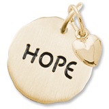 14K Gold Hope Charm Tag with Heart Accent by Rembrandt Charms