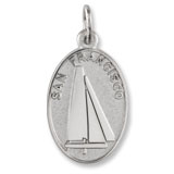 Sterling Silver San Francisco Oval Disc Charm by Rembrandt Charms