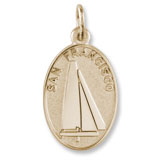 10K Gold San Francisco Oval Disc Charm by Rembrandt Charms