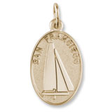 14K Gold San Francisco Oval Disc Charm by Rembrandt Charms