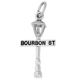 14K White Gold Bourbon Street Lamp Charm by Rembrandt Charms