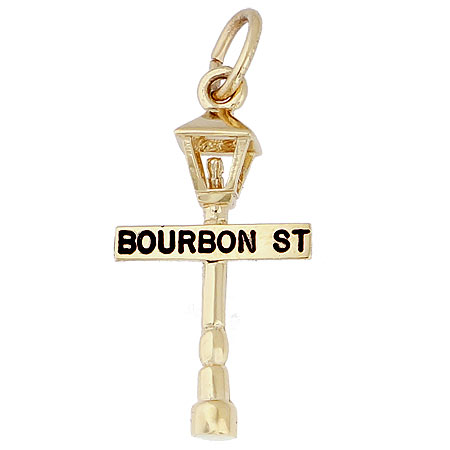 10K Gold Bourbon Street Lamp Charm by Rembrandt Charms