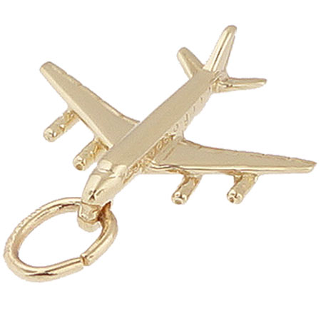 Rembrandt DC 8-707 Jet Plane Charm, Gold Plate Rembrandt DC 8-707 Jet Plane Charm, Gold Plate