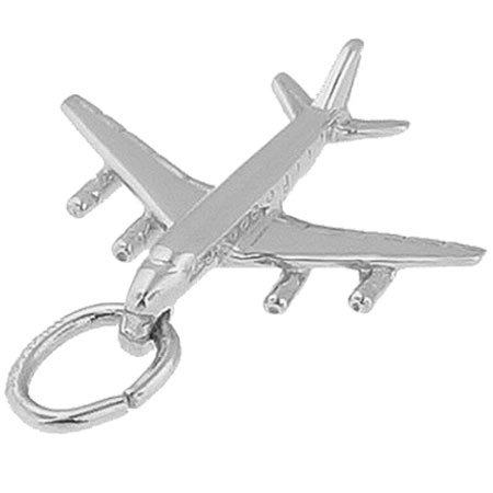 Rembrandt DC 8-707 Jet Plane Charm, Sterling Silver Rembrandt DC 8-707 Jet Plane Charm, Sterling Silver