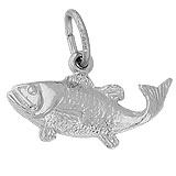 Rembrandt Bass Fish Charm, Sterling Silver