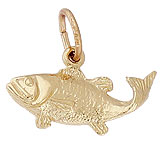 Rembrandt Bass Fish Charm, 10K Yellow Gold